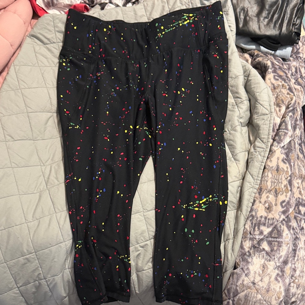 Lane Bryant Black Splash Print Leggings